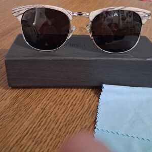 Stylish Beige Sunglasses with Black Lenses